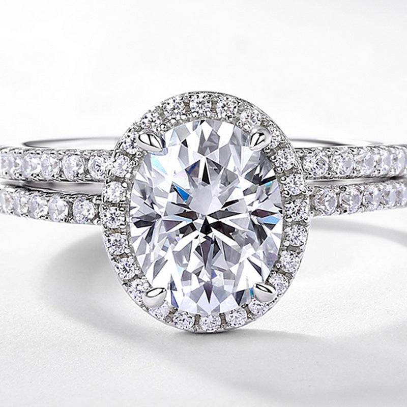 The Fiadh Oval Halo Moissanite Ring