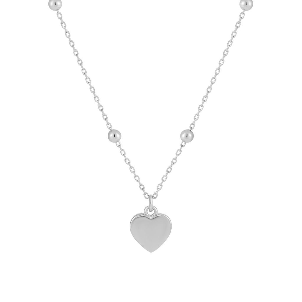 Curb Chain Heart 925 Sterling Silver Necklace, 18K Gold Plated