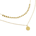 Double Layer Geometry Wafer 925 Sterling Silver Necklace