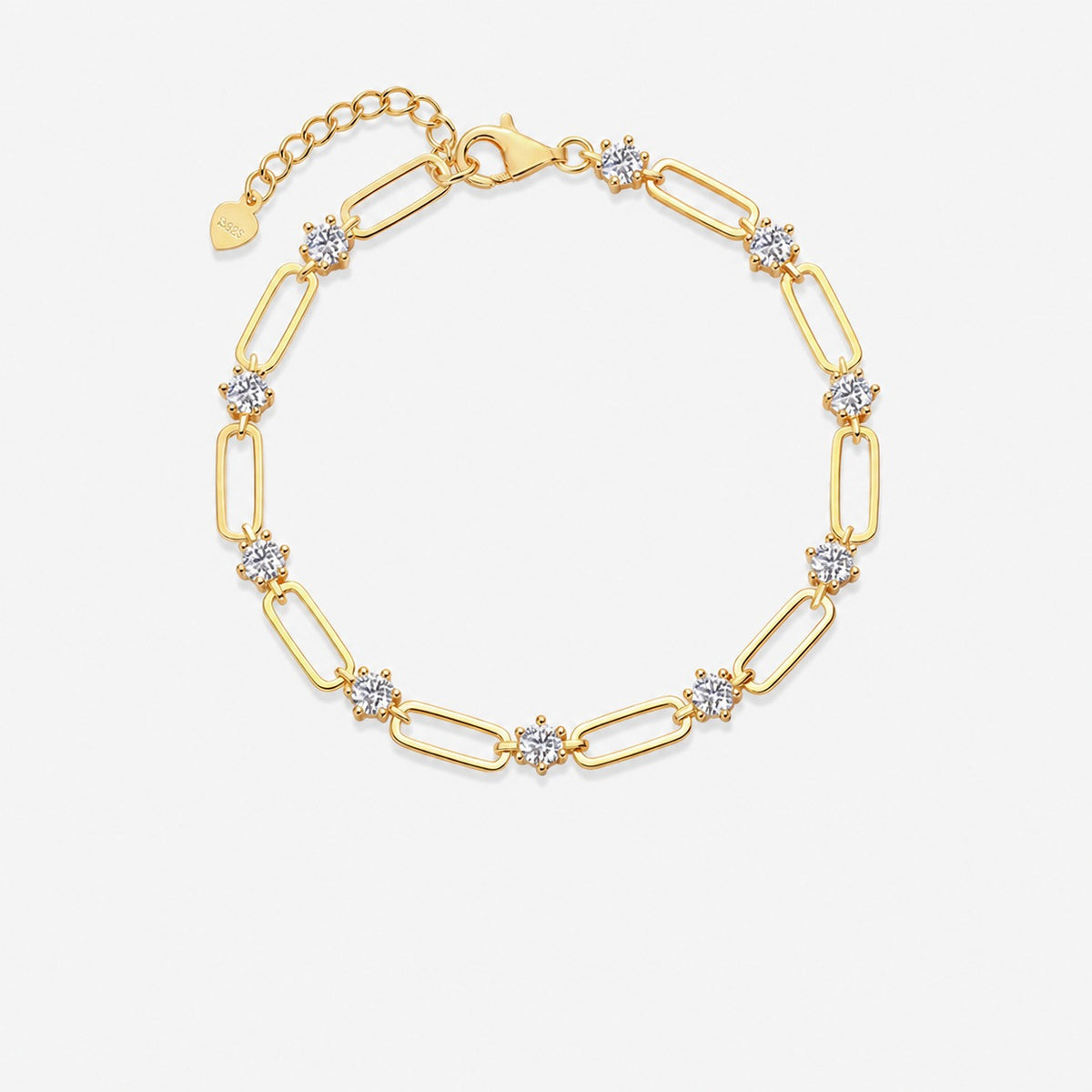 Hollow Chain and Diamond Bracelet