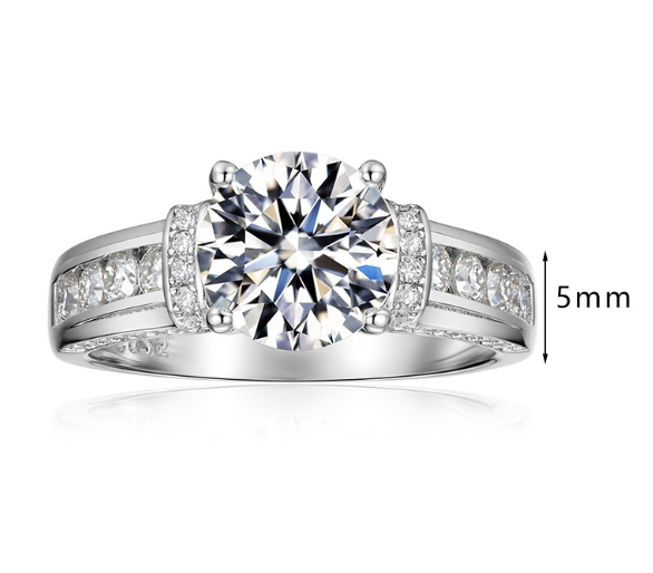 Round D Color Moissanite Ring