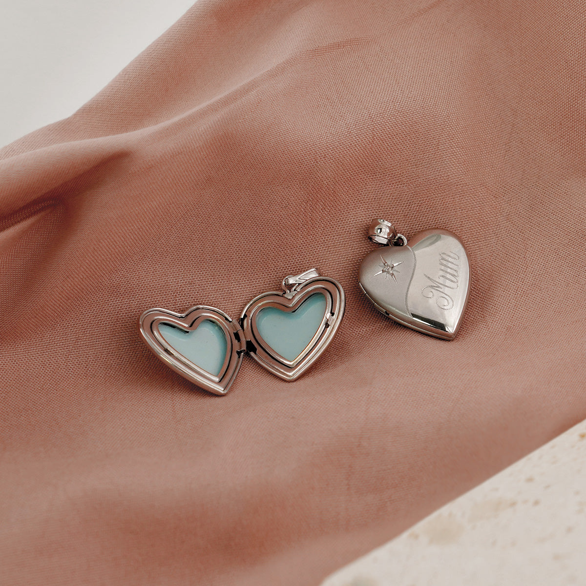 Mother's Day CZ Star Heart Locket Necklace