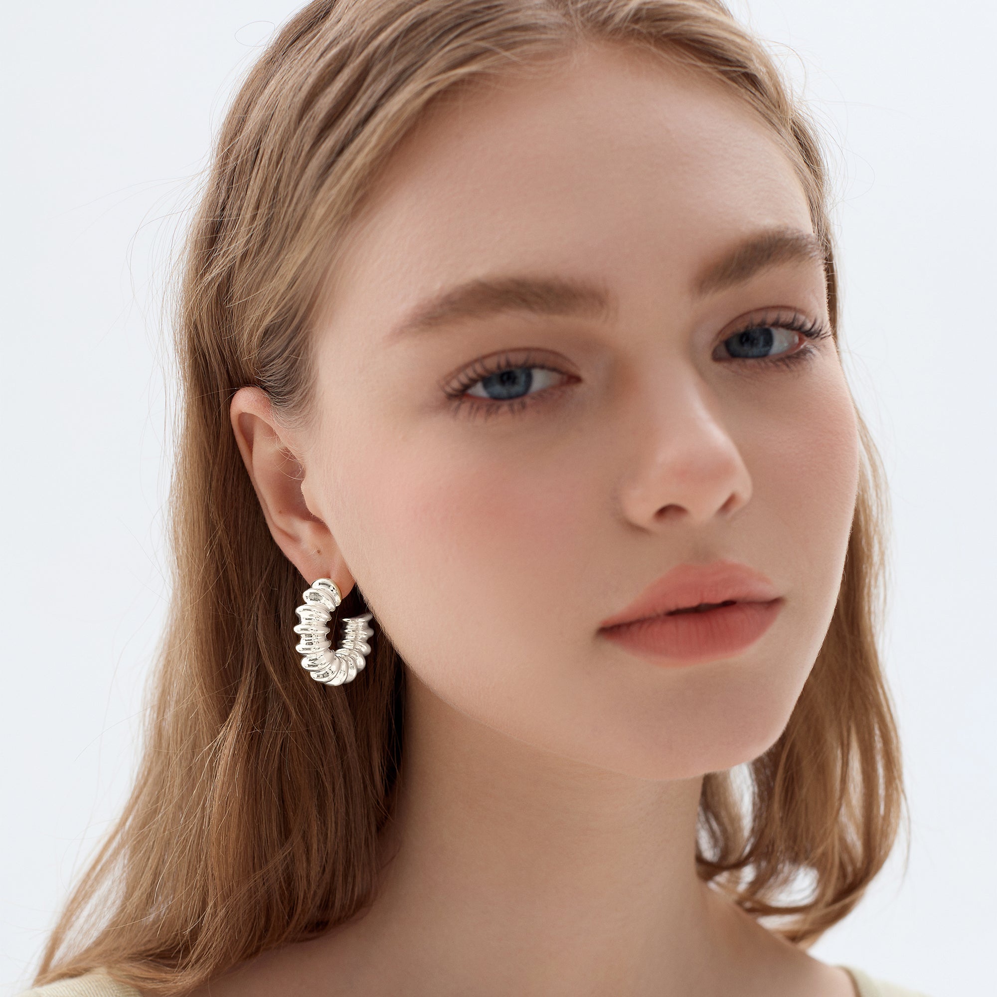 S999 Large Light  Chunky Electroforming 999 Pure Silver Statement Earrings