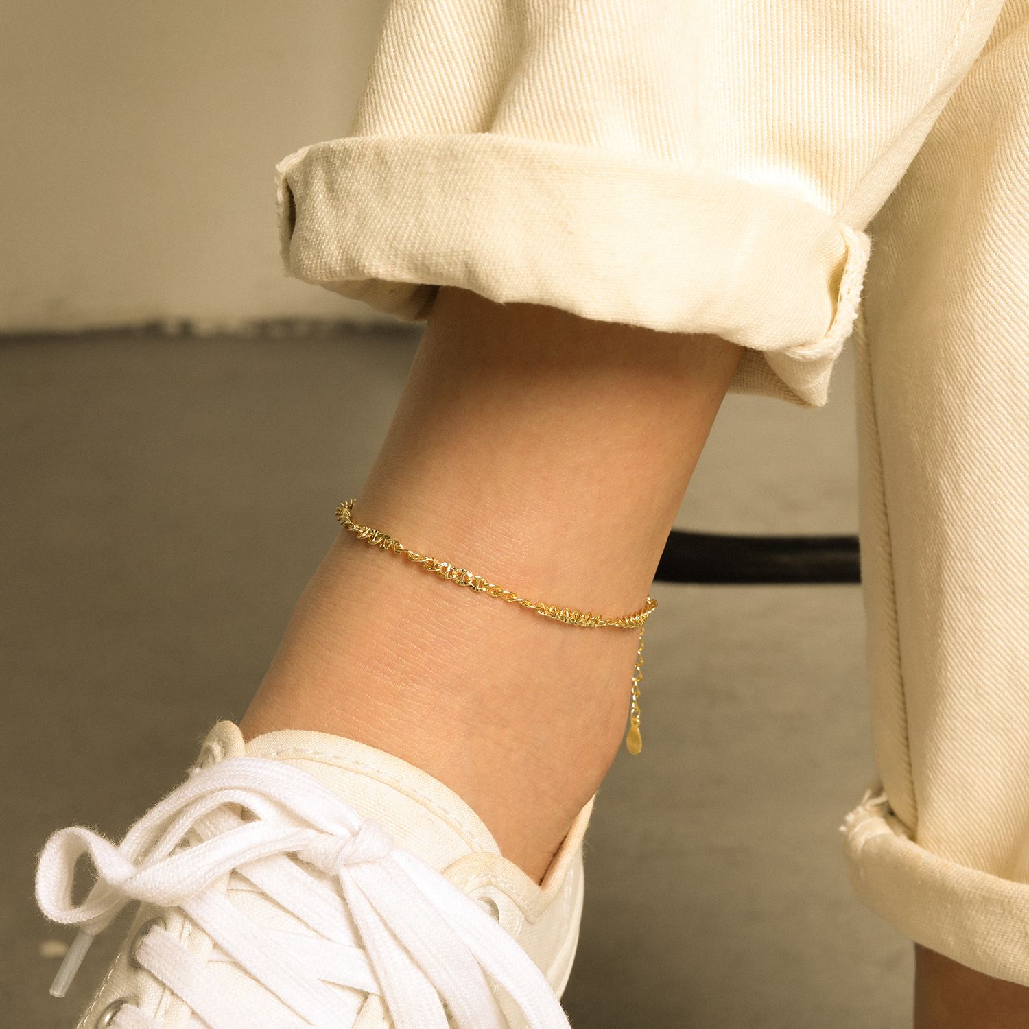 Anklet - Cute Pig Nose Chain 925 Sterling Silver
