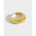 S925 pure silver chunky ring for women exaggeration elliptical smooth
