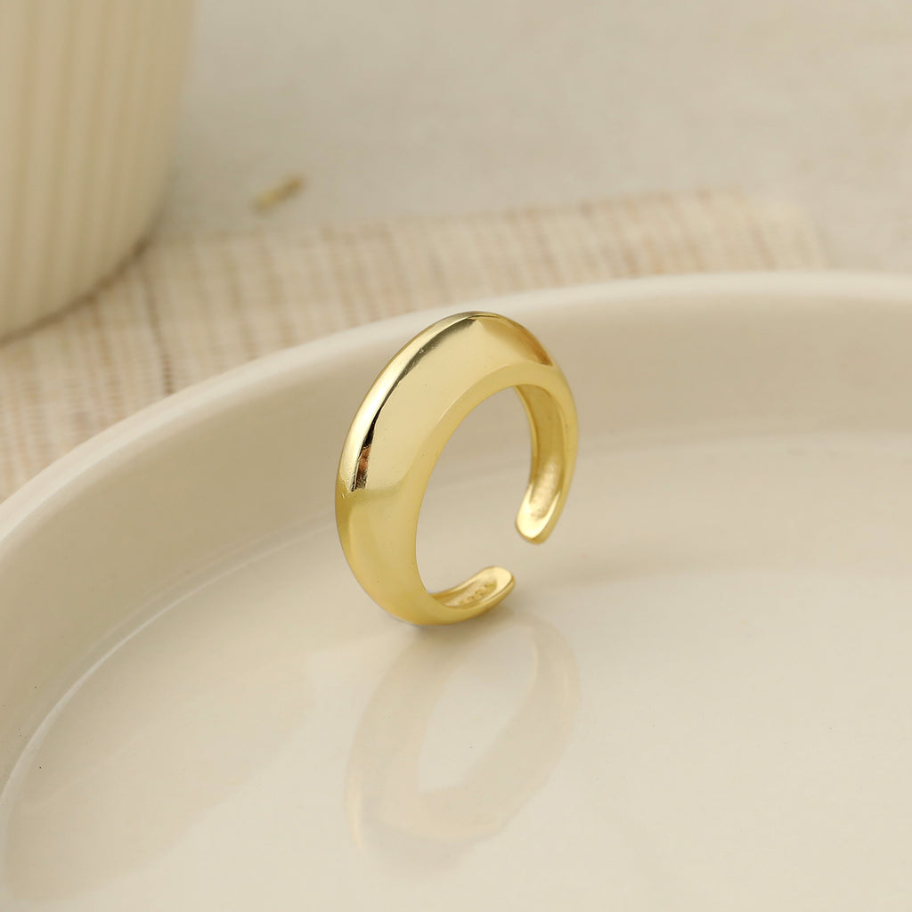 Simple Geometry Airship 925 Sterling Silver Adjustable Ring