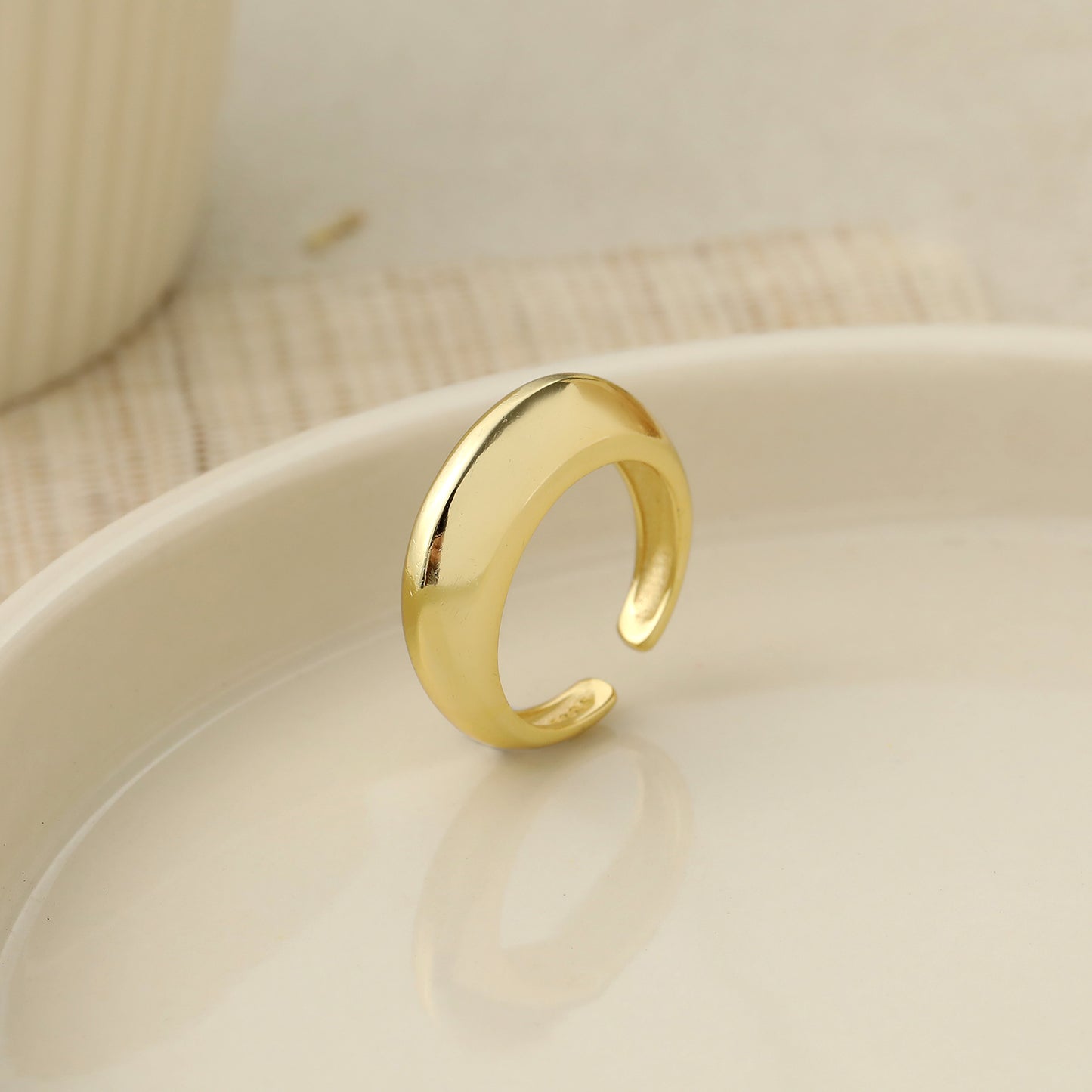 Simple Geometry Airship 925 Sterling Silver Adjustable Ring