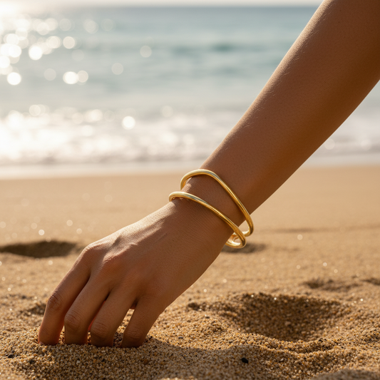 Perfect Gift for her Stunning Double Layer 925 Sterling Silver Open Bangle