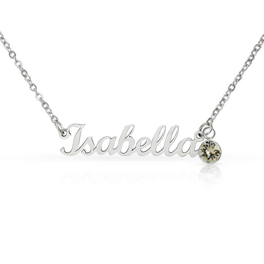 The Perfect Gift for Her - Custom Personalised Name Necklace with Birthstone
