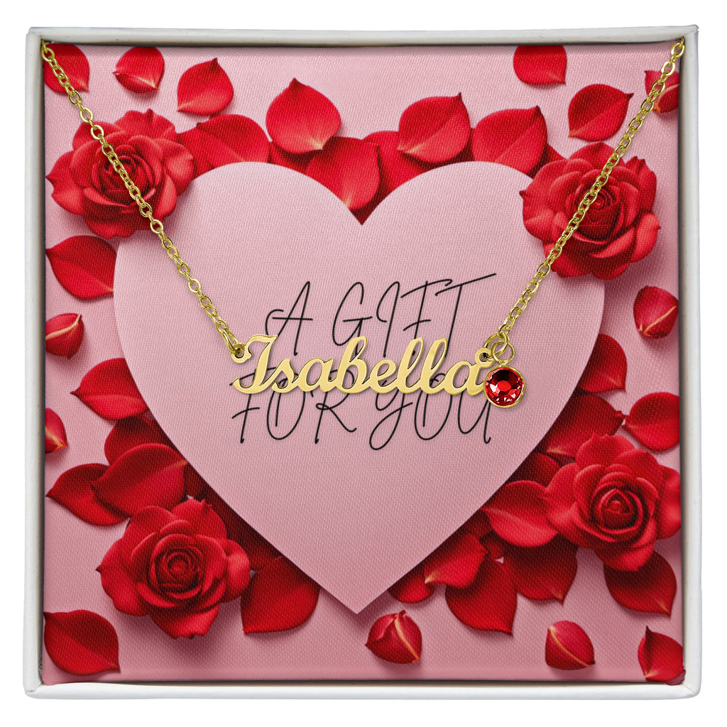 The Perfect Gift for Her - Custom Personalised Name Necklace with Birthstone