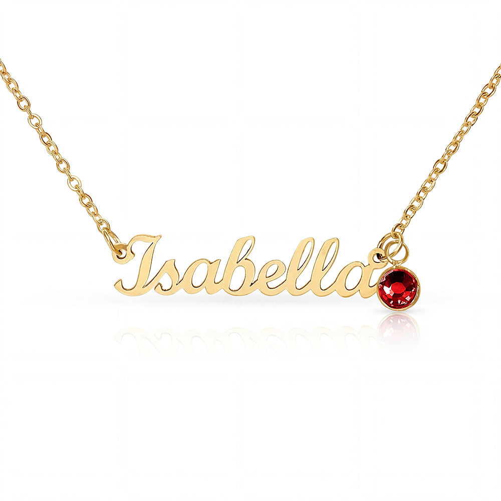 The Perfect Gift for Her - Custom Personalised Name Necklace with Birthstone