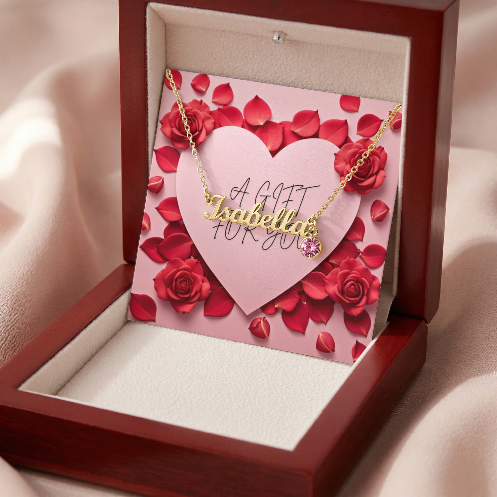 The Perfect Gift for Her - Custom Personalised Name Necklace with Birthstone