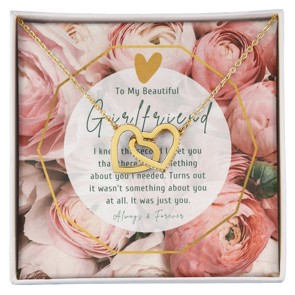 Girlfriend Romantic Birthday Interlocking Hearts Necklace - Gifts for her