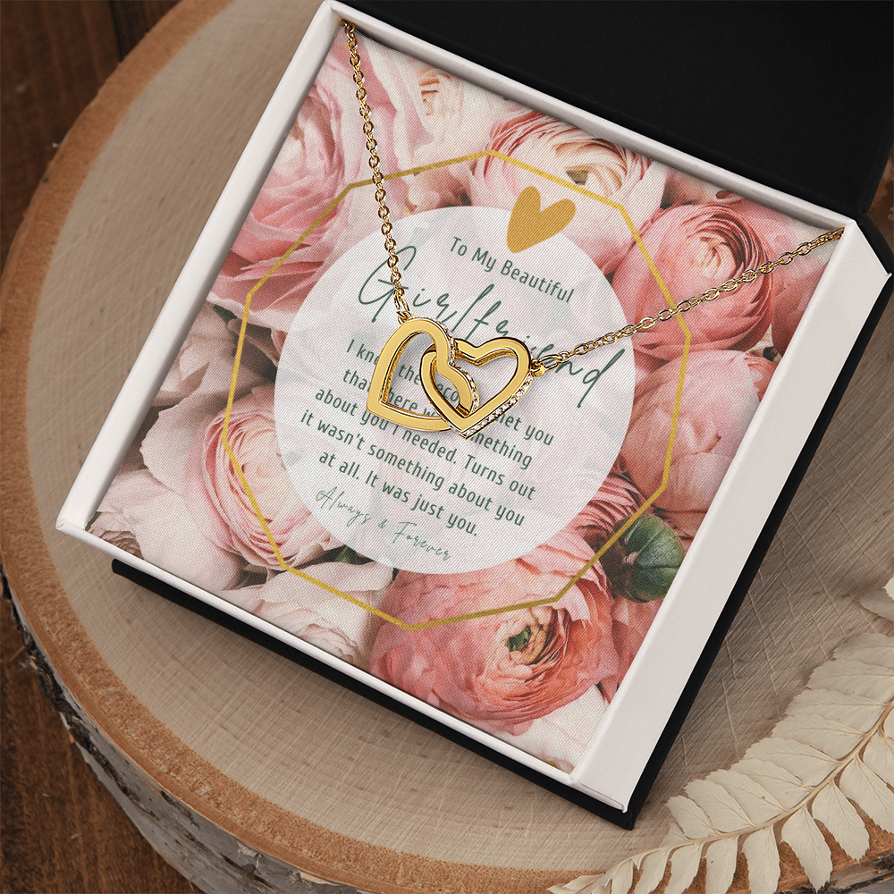 Girlfriend Romantic Birthday Interlocking Hearts Necklace - Gifts for her