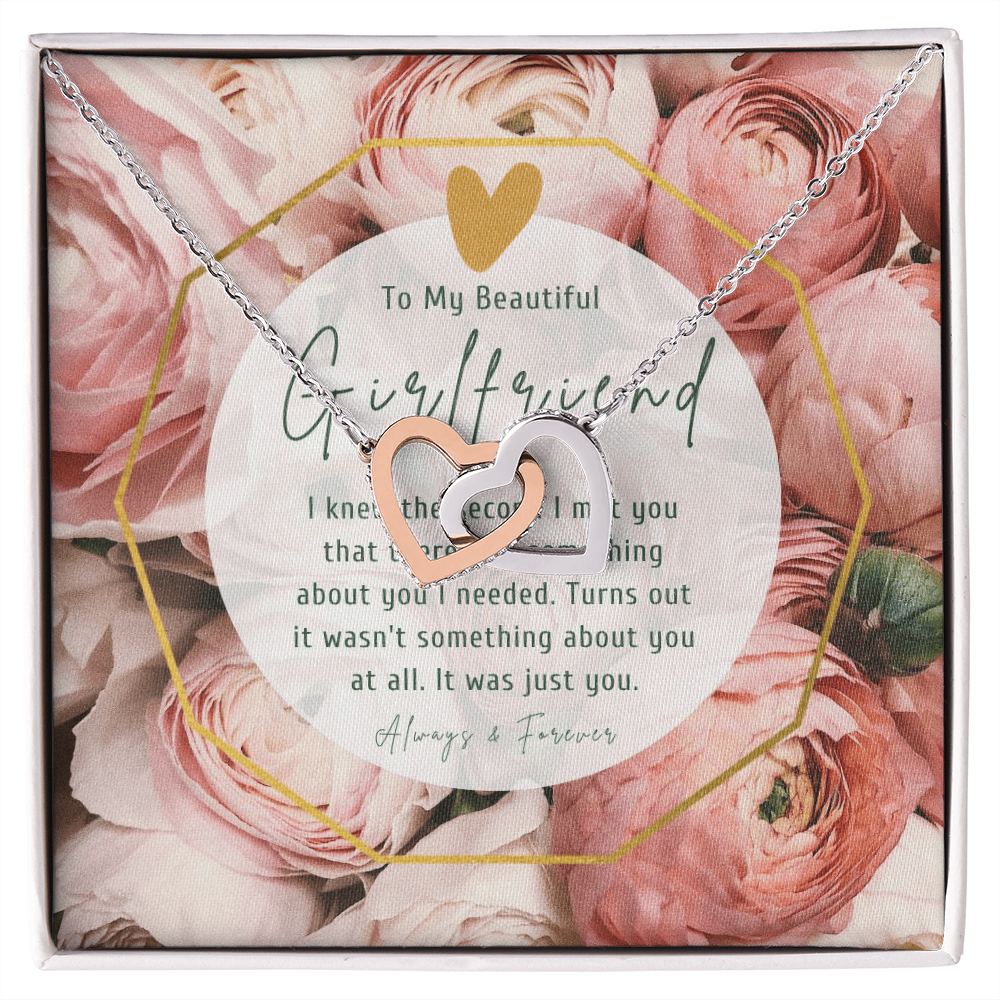 Girlfriend Romantic Birthday Interlocking Hearts Necklace - Gifts for her