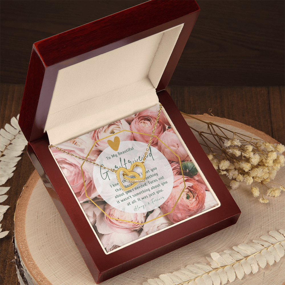 Girlfriend Romantic Birthday Interlocking Hearts Necklace - Gifts for her
