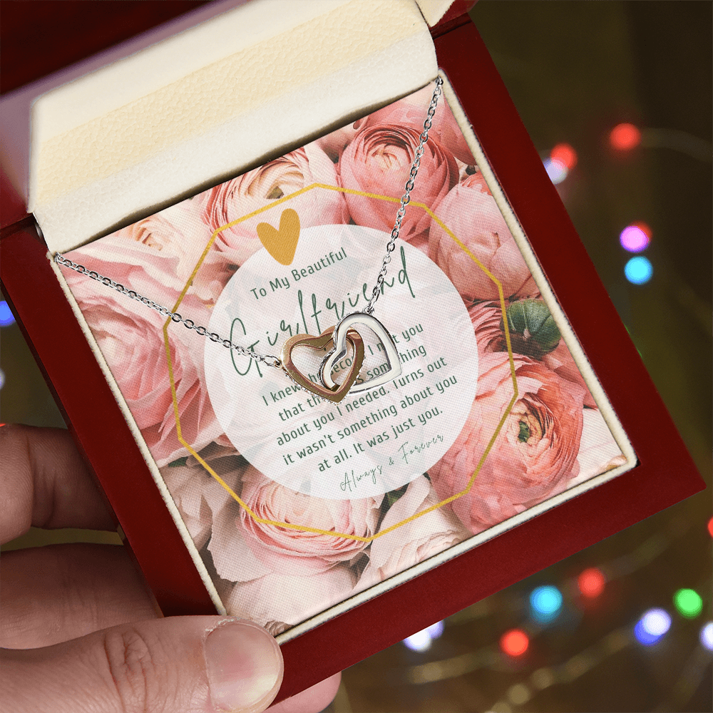 Girlfriend Romantic Birthday Interlocking Hearts Necklace - Gifts for her