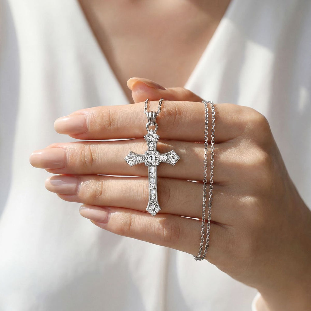 diamond Moissanite cross