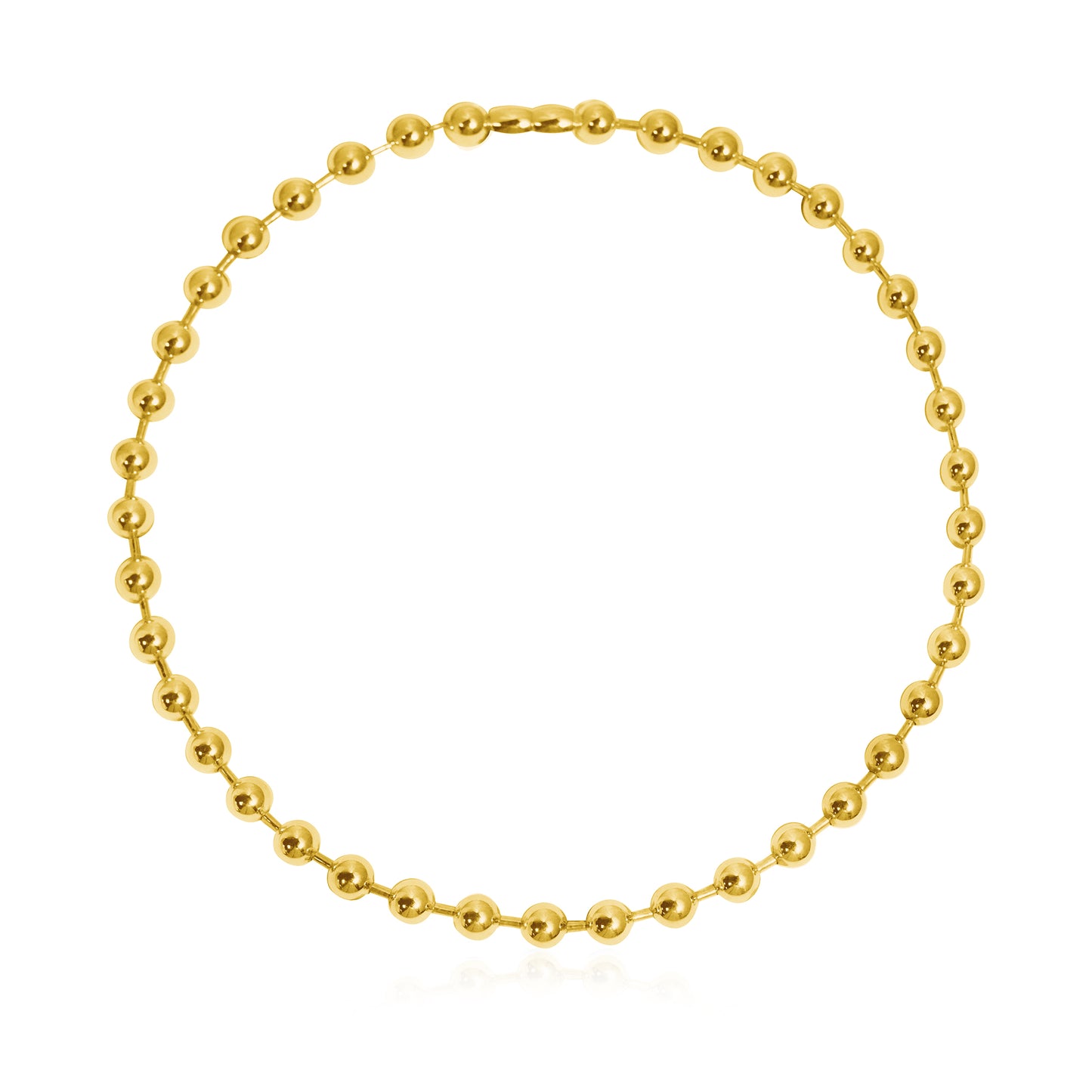 Stunning Elegant Round Beads 925 Sterling Silver 18K Yellow Gold/Silver Necklace