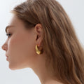 999 Sterling Silver Chunky Electroforming Large Statement Hoop Earrings