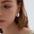 999 Sterling Silver Hollow Chunky Elegant Twsited Statement Jewellery Mini Round Hoop Earrings