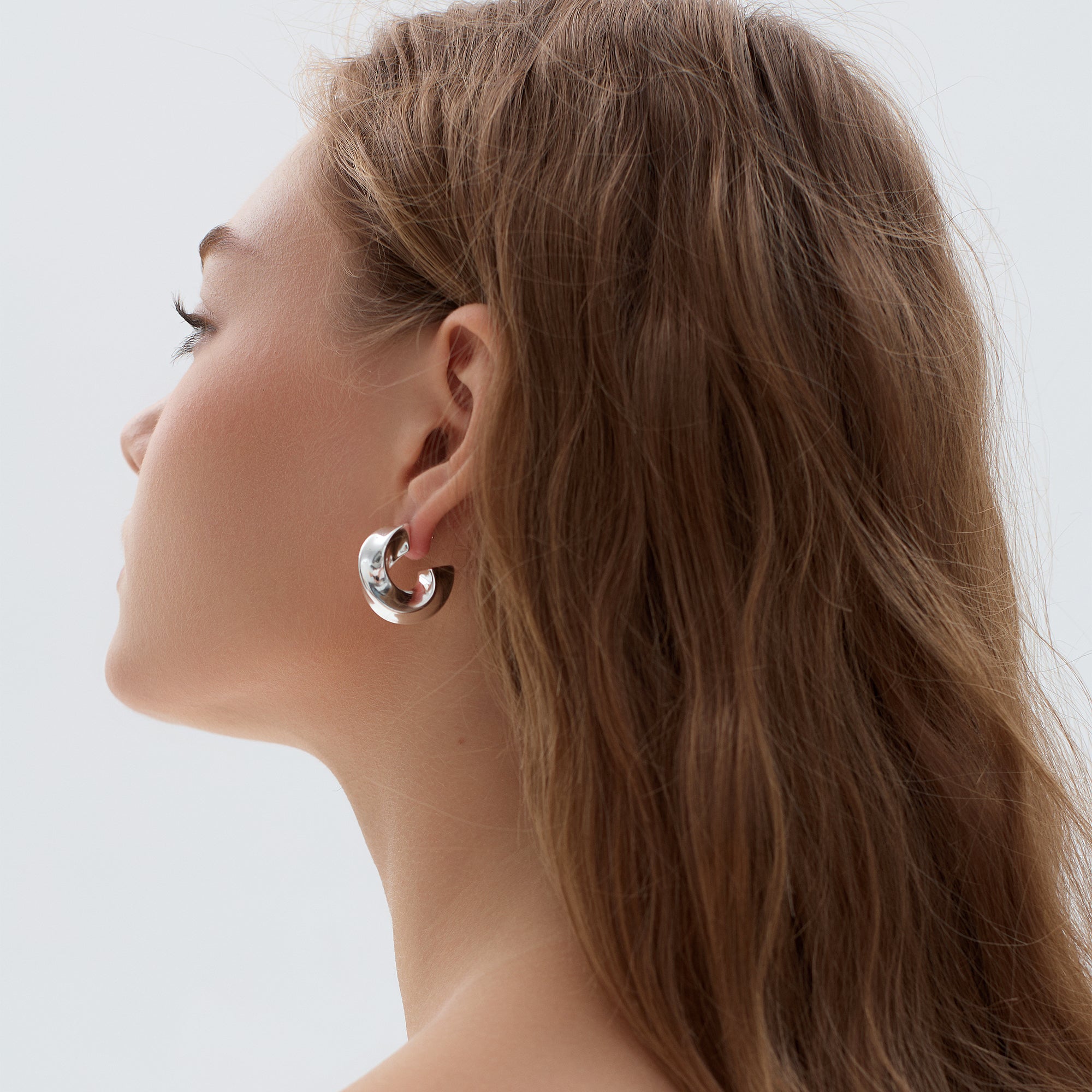 Statement 999 Sterling Silver Chunky  Hoop Earrings