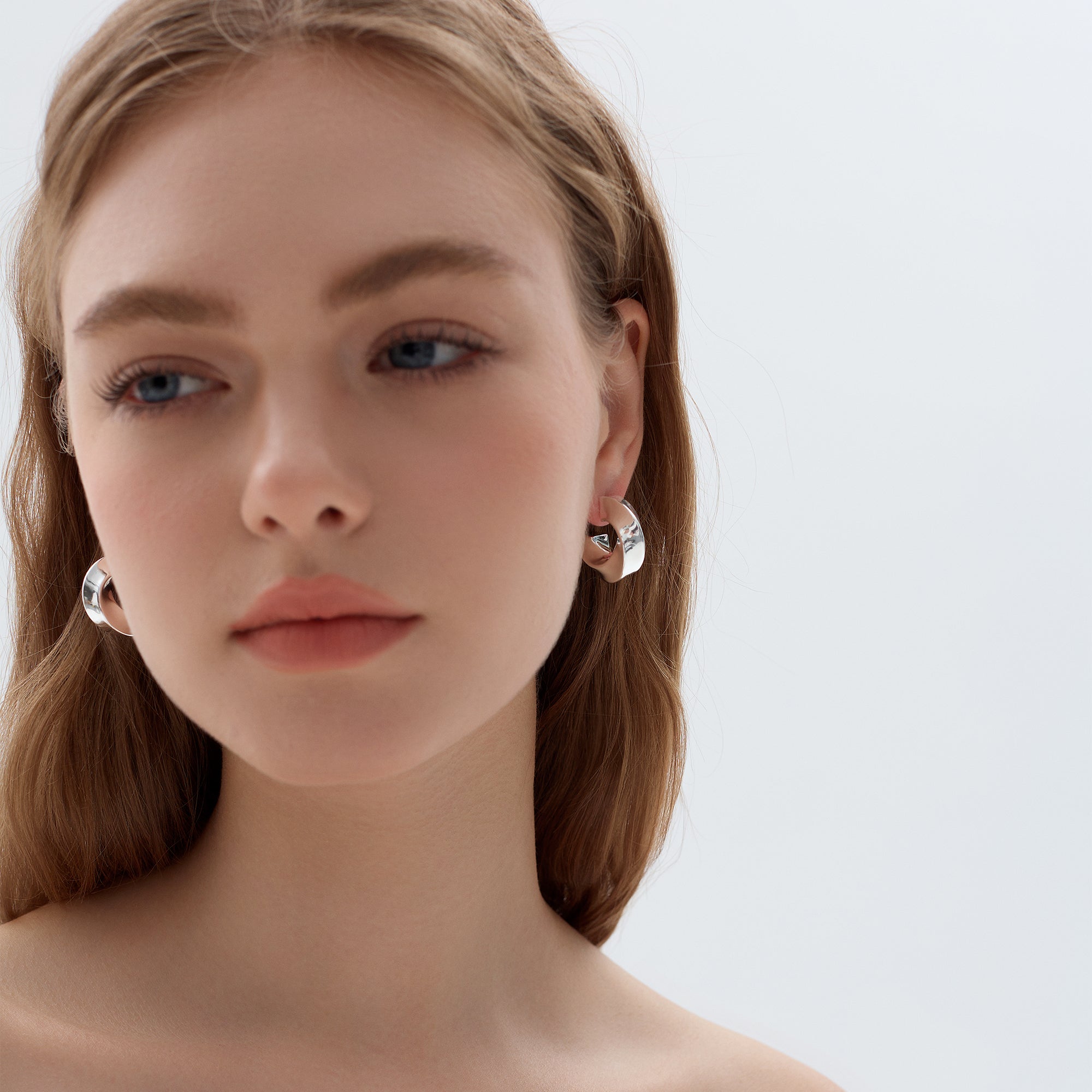 Statement 999 Sterling Silver Chunky  Hoop Earrings