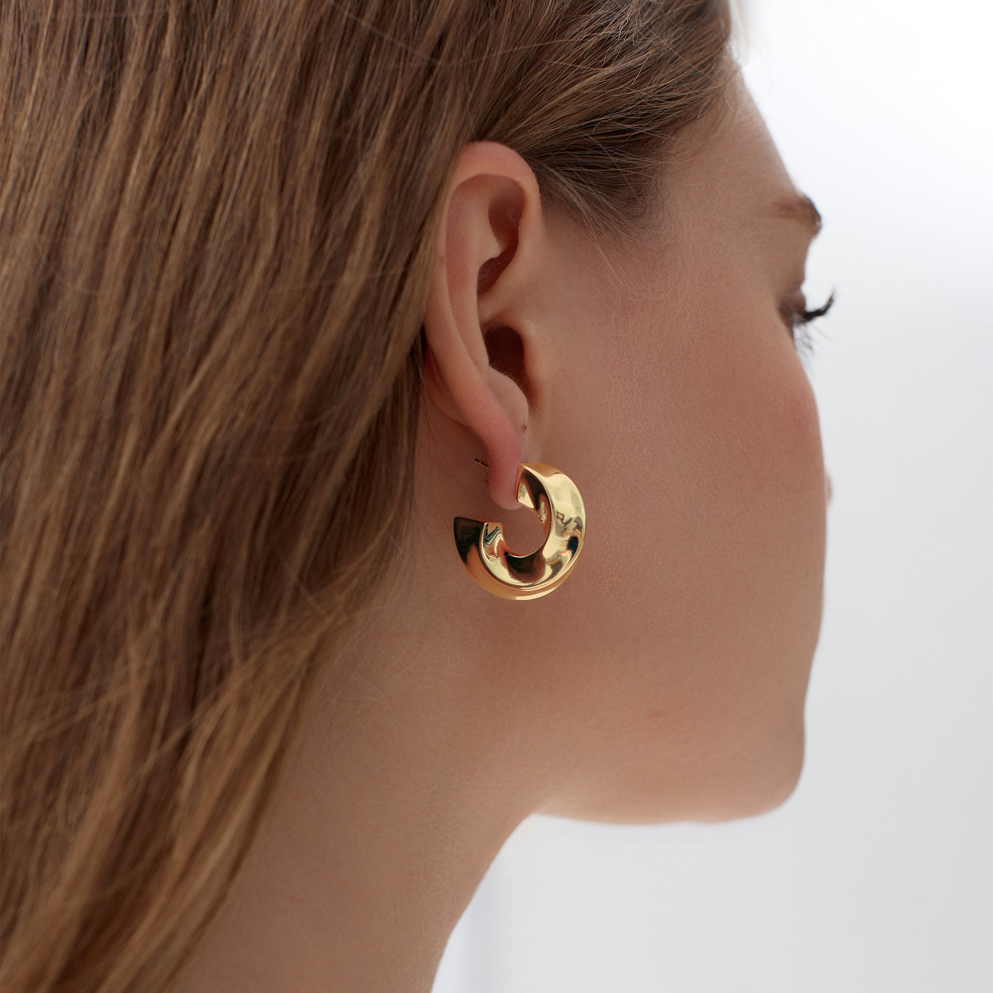 Statement 999 Sterling Silver Chunky  Hoop Earrings