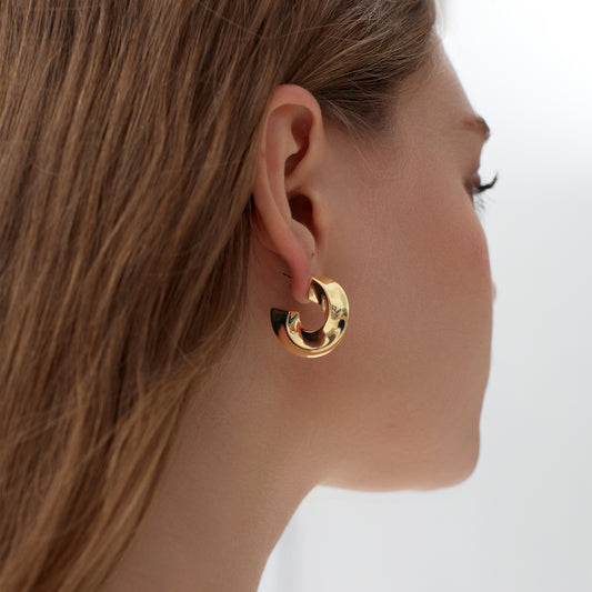 Statement 999 Sterling Silver Chunky  Hoop Earrings