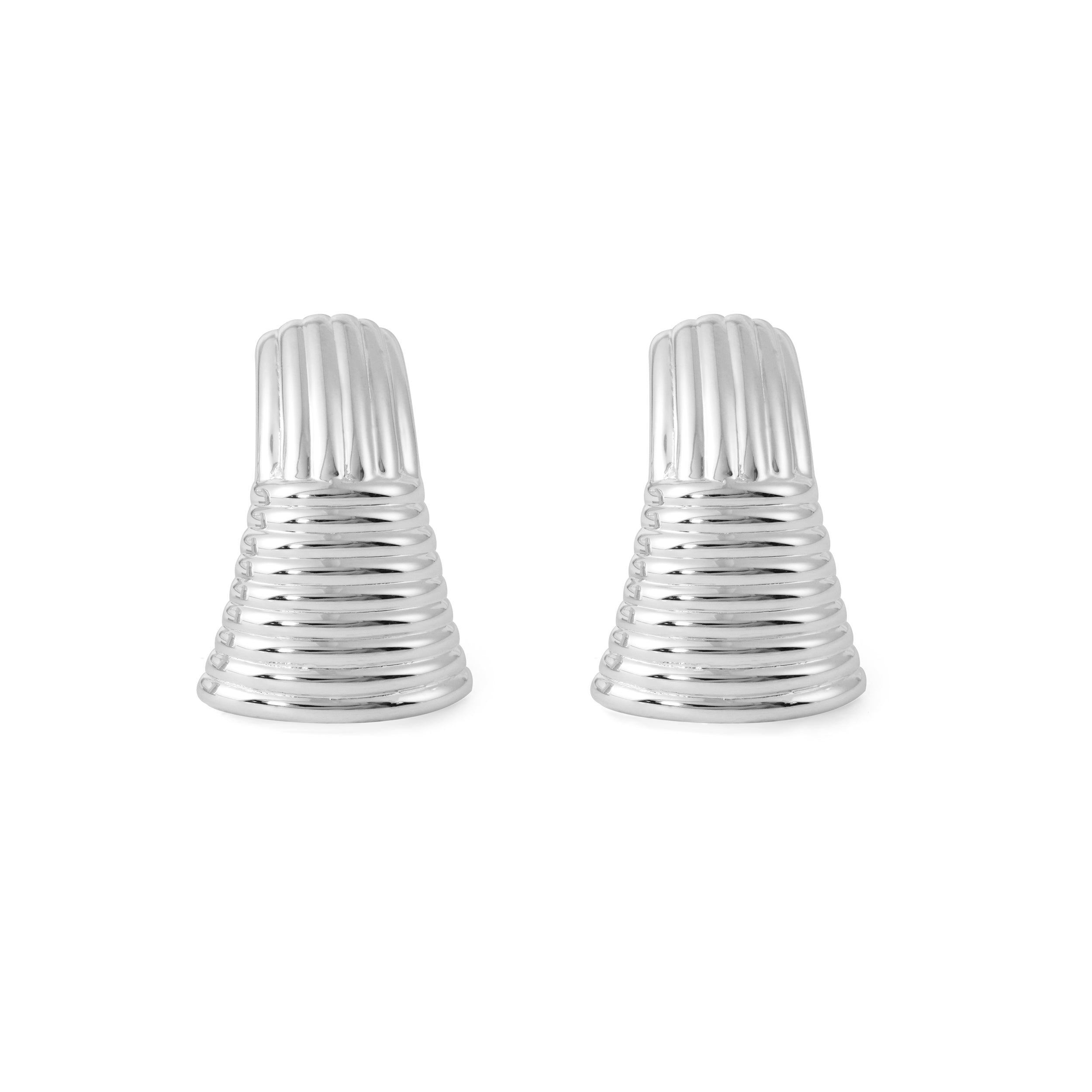 999 Sterling Silver Chunky Hollow Large Statement  Fashion Jewelry Geometry Stud Earrings