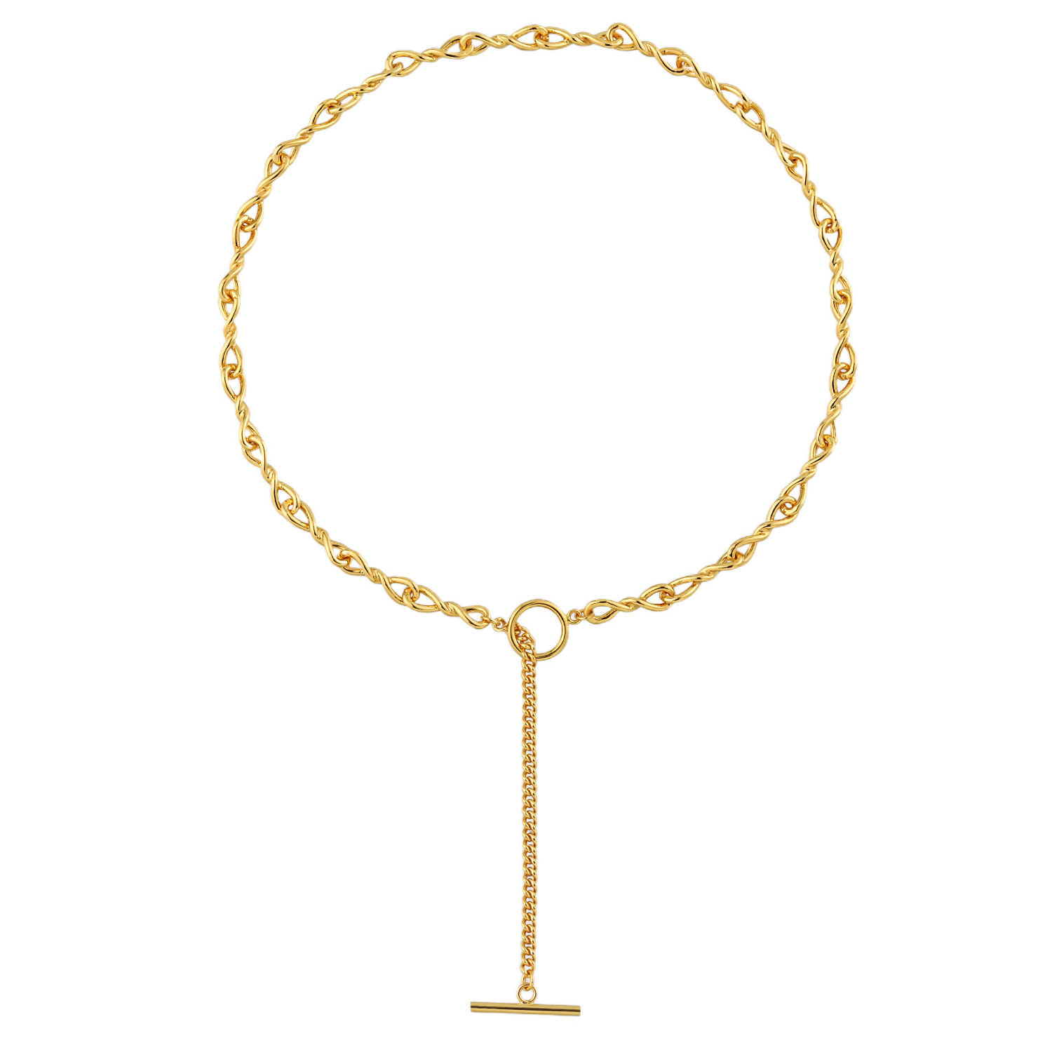 Bella - Hollow Twisted T-Bar Necklace